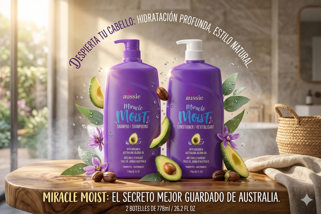 Shampoo Y Acondicionador Aussie Miracle Moist Combo 778 Ml