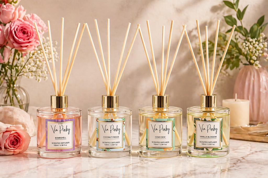 Difusor Aromatizante De 100 Ml Ambientador Con Varillas Via Pinky